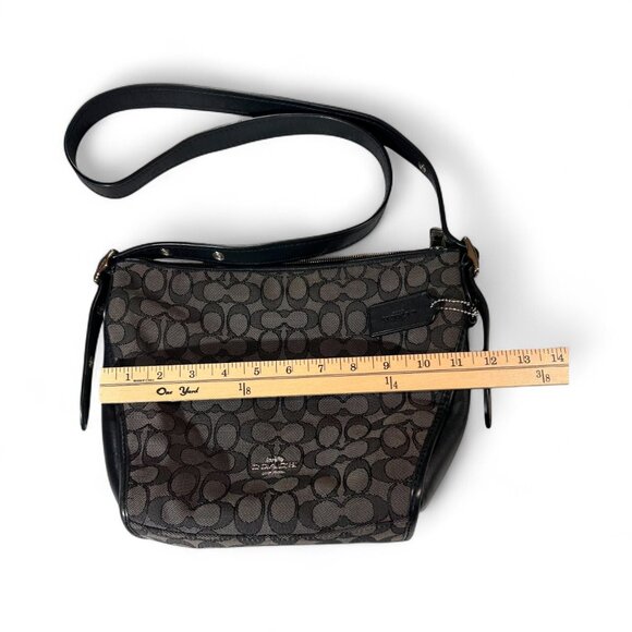 Coach Signature Small Duffette Dark Grey Canvas Handbag Purse – Silver Hardware - Picture 3 of 9